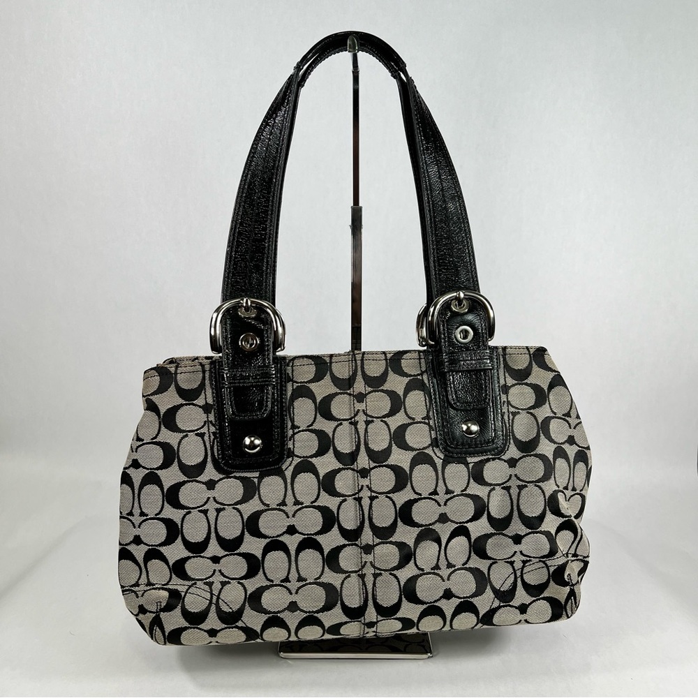 COACH Signature Collection shoulder bag in black canvas